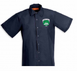 S16 Men's Short Sleeve Gripper Snap Work Shirt - No Pockets embroidered Game Design Logo and name